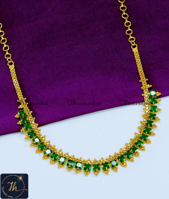 NLA1100 - Elegant Emerald Stone Necklace Design for Women