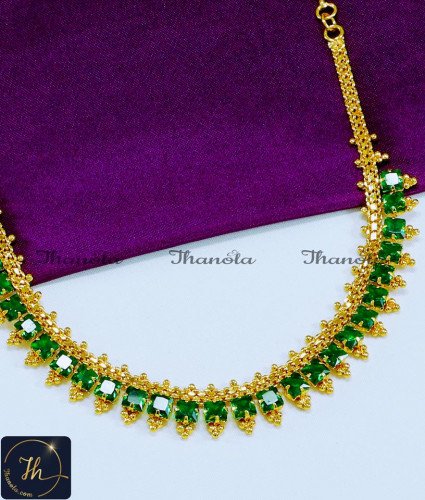 NLA1100 - Elegant Emerald Stone Necklace Design for Women