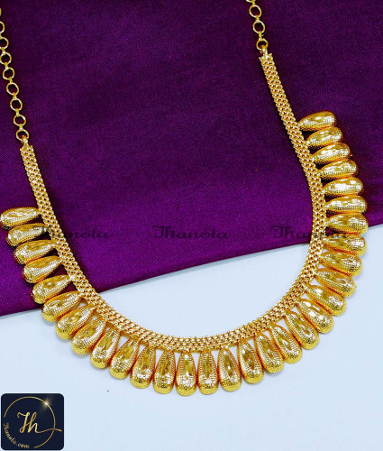 NLA1163 - New U Shape Kerala Jewellery Gold Necklace Design