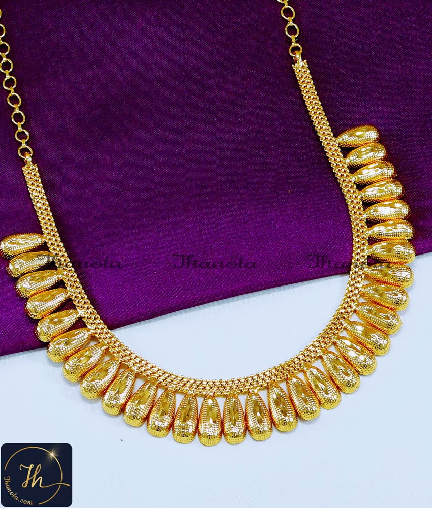 New U Shape Kerala Jewellery Gold Necklace Design kerala jewellery set for wedding