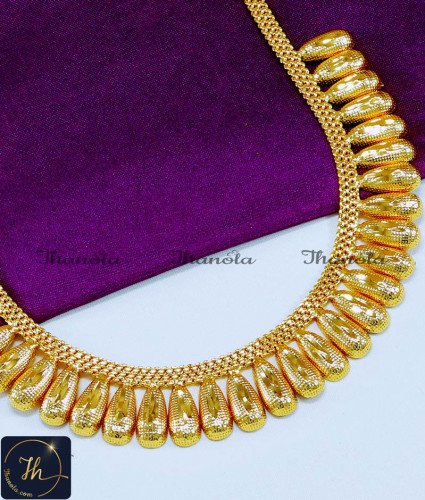 NLA1163 - New U Shape Kerala Jewellery Gold Necklace Design