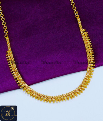 NLA1173 - 1 Gram Gold Beads Simple Necklace Design Online