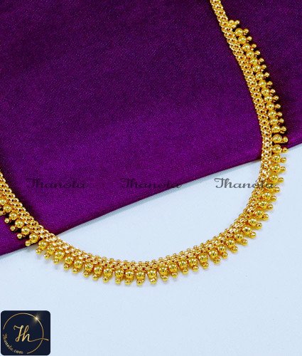 NLA1173 - 1 Gram Gold Beads Simple Necklace Design Online