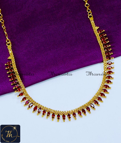 NLA1177 - New Model Ruby Stone Necklace Fashion Jewellery