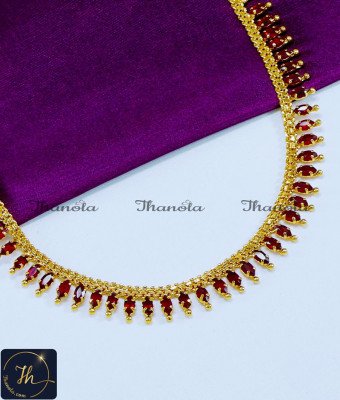 NLA1177 - New Model Ruby Stone Necklace Fashion Jewellery