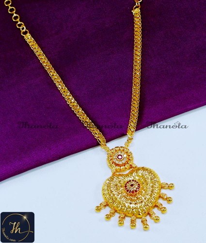 NLA1200 - Simple Chain Type Gold Plated Stone Necklace Design
