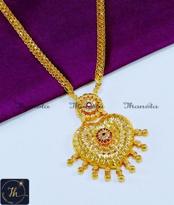 NLA1200 - Simple Chain Type Gold Plated Stone Necklace Design