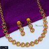 NLA1207 - American Diamond Ruby Emerald Stone Necklace Design