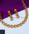 American Diamond Ruby Emerald Stone Necklace Design stone necklace designs