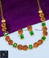 Trendy Flower Design Stone Necklace with Earrings Set stone necklace designs for ladies