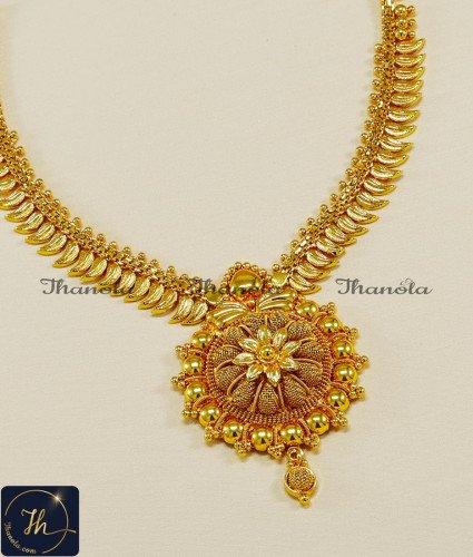 NLA1221 - Premium Quality Gold Plated Jewellery Plain Necklace