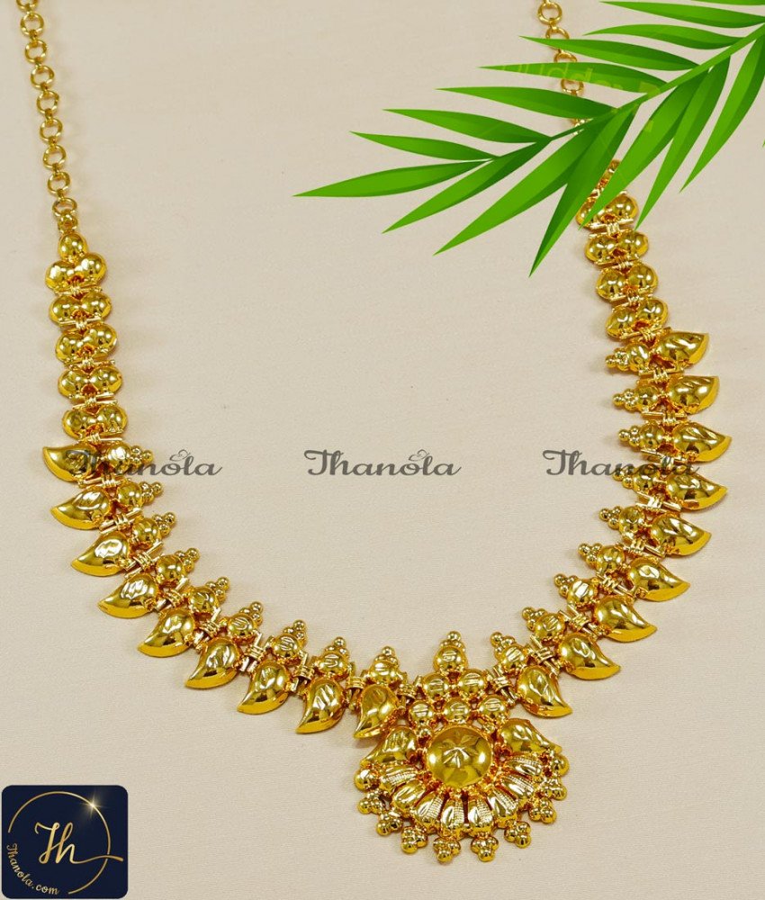 Traditional Kerala Mango Necklace Gold Design Online mango necklace designs gold