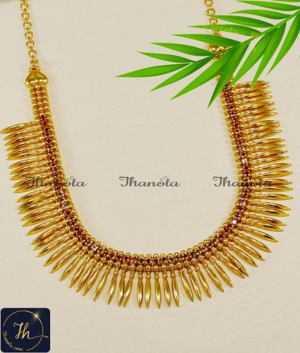 NLA1233 - Kerala Bridal Jewellery Mullamottu Mala Necklace