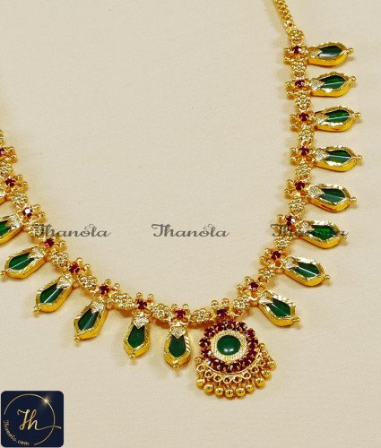 NLA1239 - Kerala Traditional Mullamottu Mala Necklace for Wedding