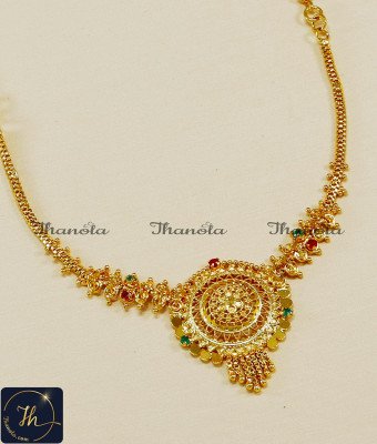 NLA1311 - 1 Gram Gold Plated Light Weight Simple Necklace Design