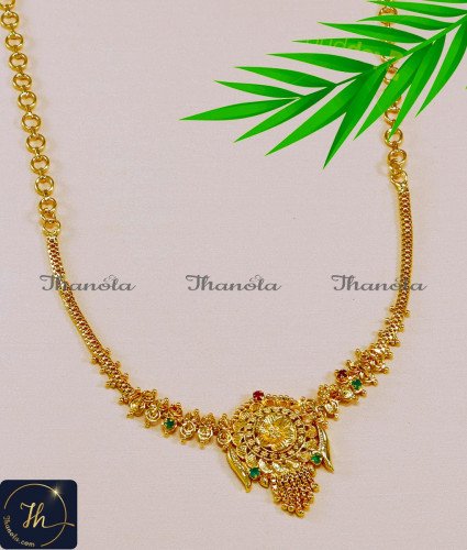NLA1377 - Simple Wear Light Weight Small Necklace Yellow Gold