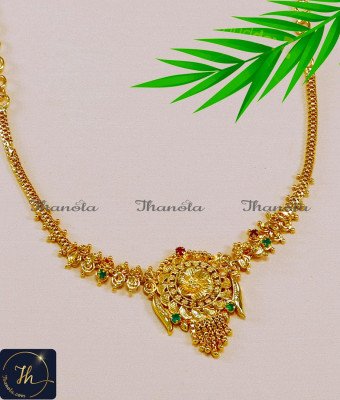 NLA1377 - Simple Wear Light Weight Small Necklace Yellow Gold