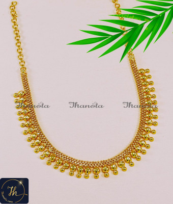 NLA1388 - South Indian Wedding Necklace for Women Gold Designs