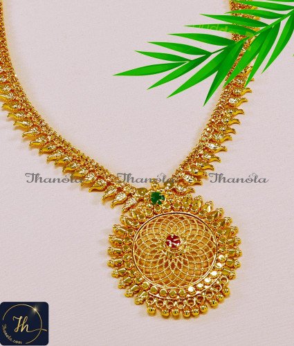 NLA1390 - Trendy Ruby Emerald Gold Plated Necklace for Wedding