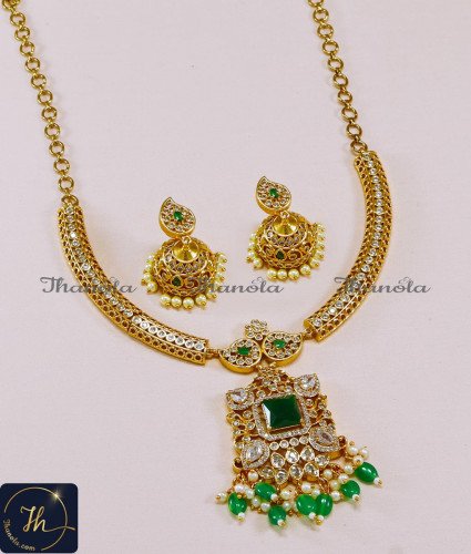 NLA1554 - Latest Necklace Design with Beads for V Neck Blouse