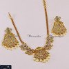 NLA1558 - Latest Diamond Stone Antique Gold Jewelry Necklace Set
