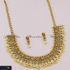 NLA1560 - New Model Gold Design Antique Necklace with White Beads