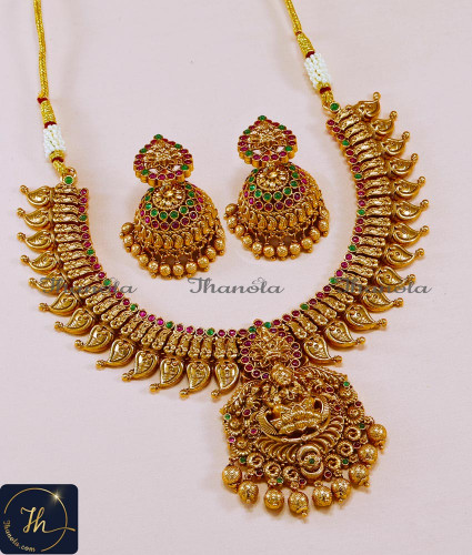 NLA1563 - First Quality Antique Gold Jewelry Design Necklace Set