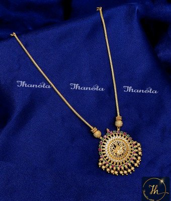 NLA1805 - Traditional Lakshmi Pendant 1 Gram Gold Necklace Design