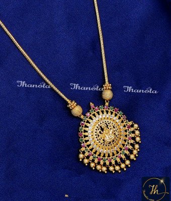 NLA1805 - Traditional Lakshmi Pendant 1 Gram Gold Necklace Design