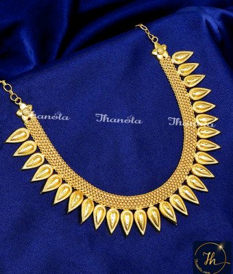 NLA1806 - Latest Light Weight Forming Gold Kerala Necklace Design