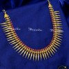 NLA1808 - Gold Forming Ruby Stone Mullapoo Necklace Design Online