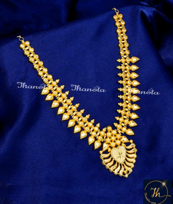 NLA1811 - Gold Forming Traditional Kerala Style Gold Necklace Design