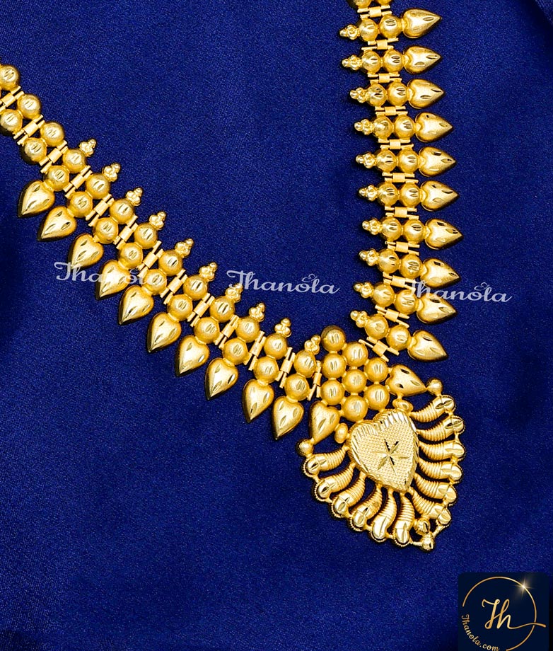 Gold Forming Traditional Kerala Style Gold Necklace Design malabar gold kerala necklace designs