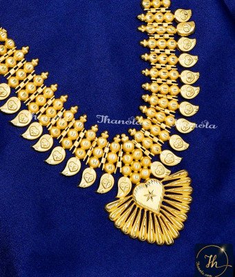 NLA1813 - Bridal Wear Mango Design Kerala Model Necklace Online