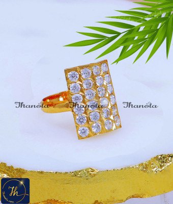 RNA1019 - Attractive White Stone 1 Gram Gold Ring for Male RNA1019 - Attractive White Stone 1 Gram Gold Ring for Male