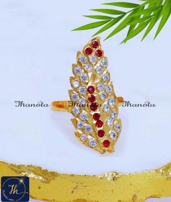 RNA1190 - Impon Leaf Design Stone Ring Designs for Ladies RNA1190 - Impon Leaf Design Stone Ring Designs for Ladies