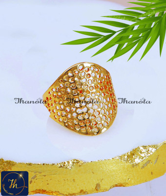 RNA1285 - Latest Light Weight Daily Use Dubai Gold Ring Design