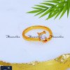 RNA1417 - Elegant Single White Stone Ring Design for Girls