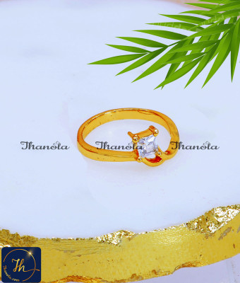 RNA1417 - Elegant Single White Stone Ring Design for Girls RNA1417 - Elegant Single White Stone Ring Design for Girls