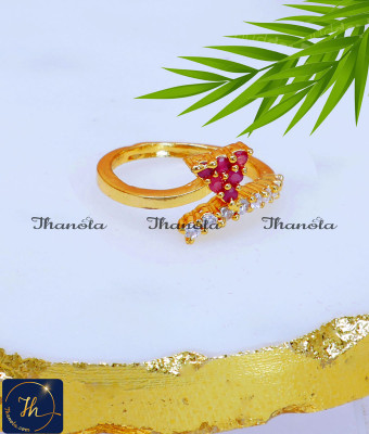 RNA1424 - Beautiful White and Ruby Design Rings for Female