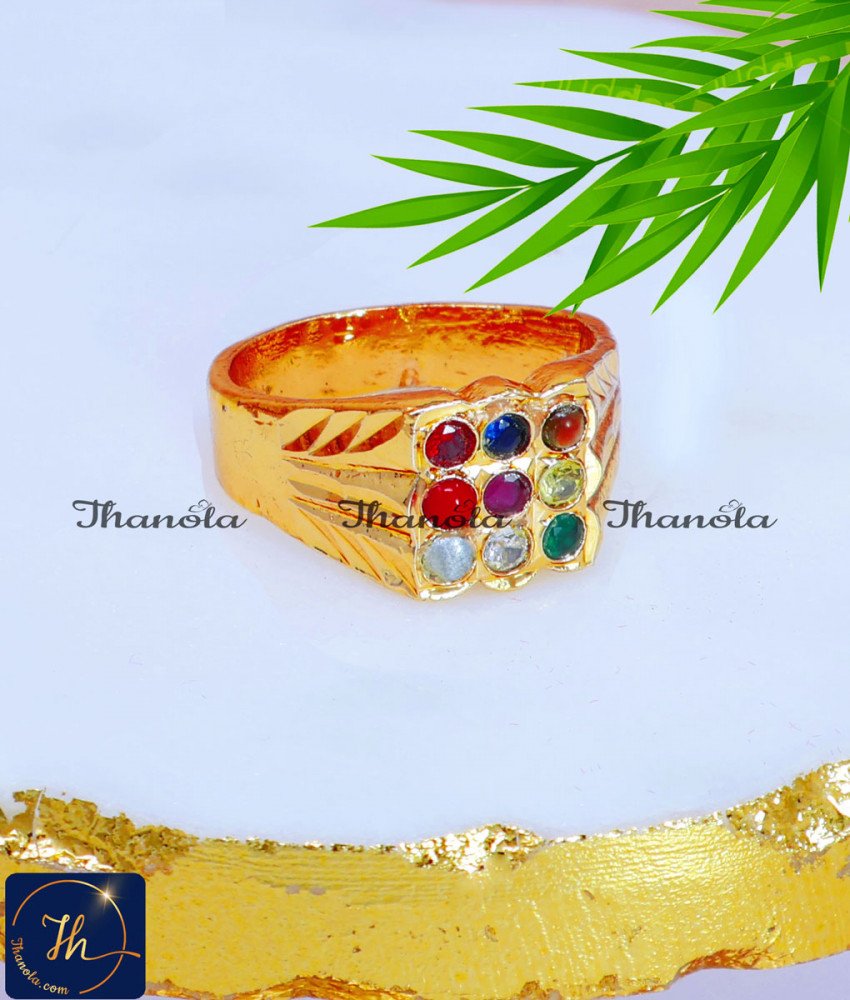 gold navaratna ring for men