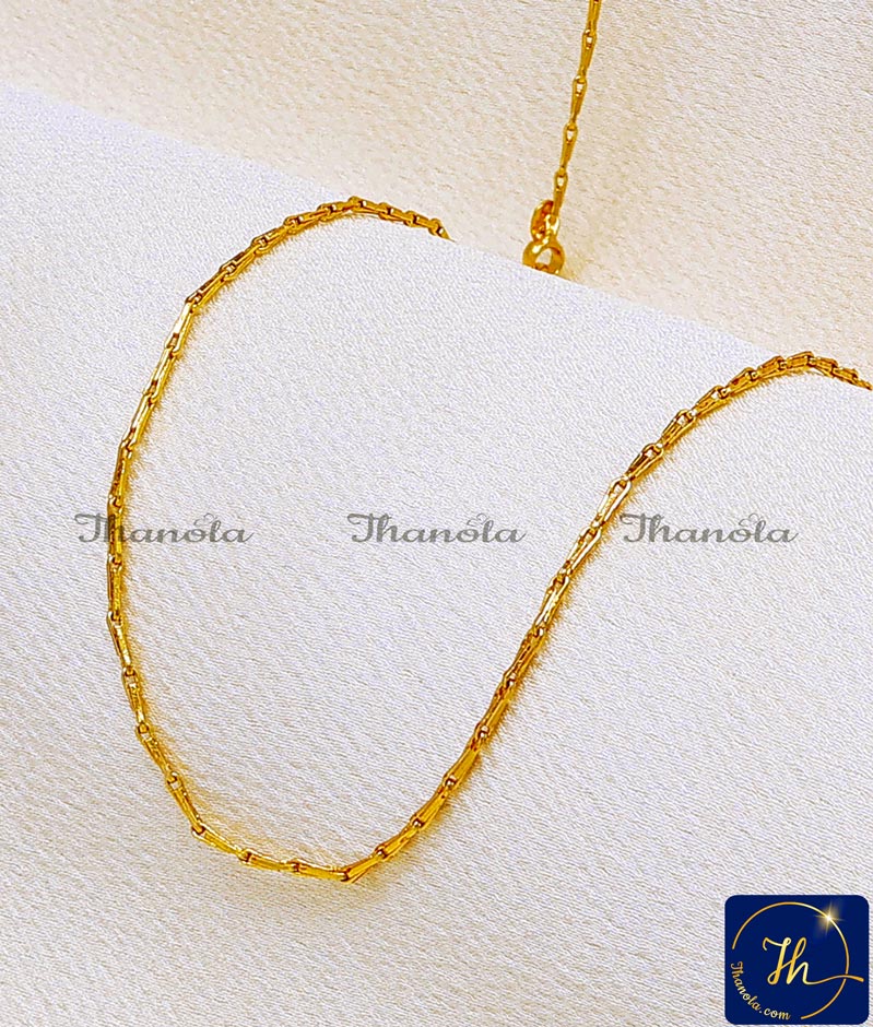 yellow gold simple chain for women