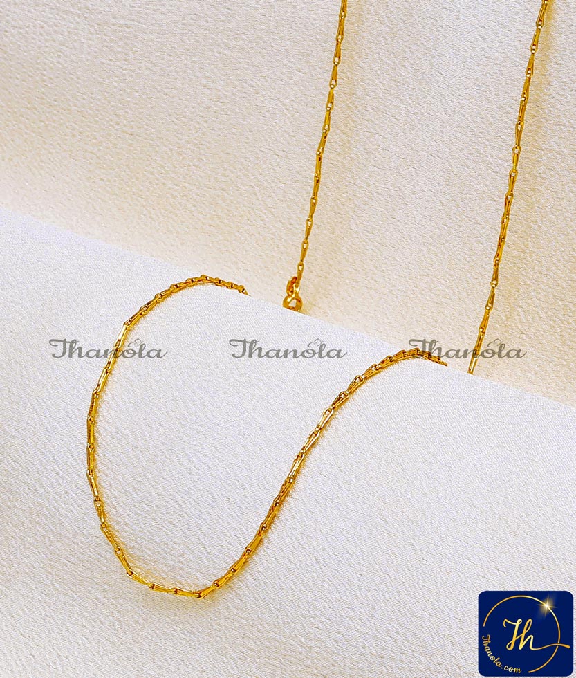 yellow gold simple chain for women