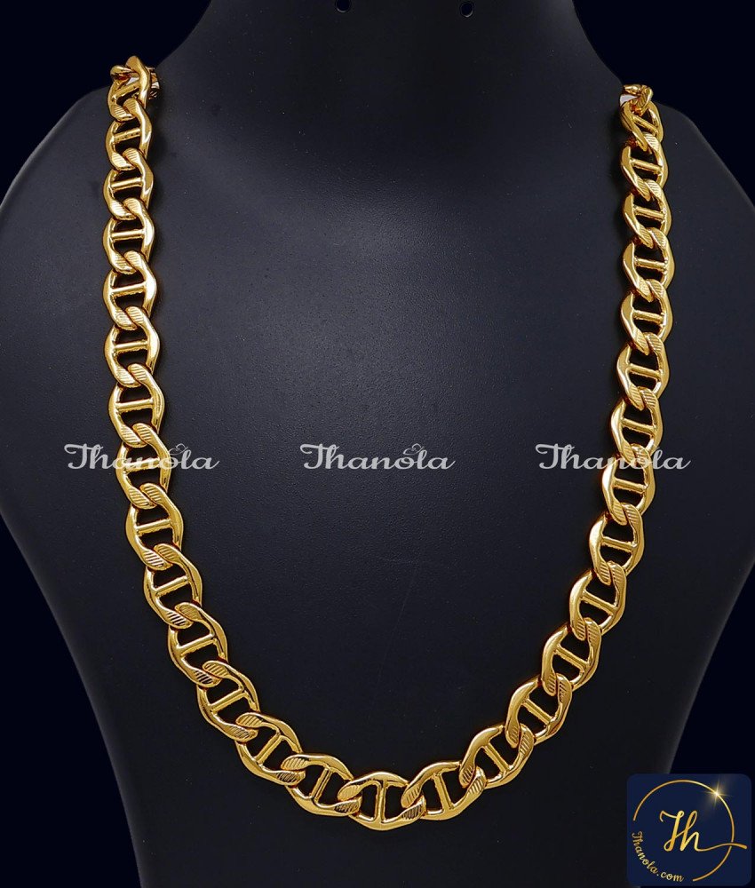 gold plated chain with guarantee for men