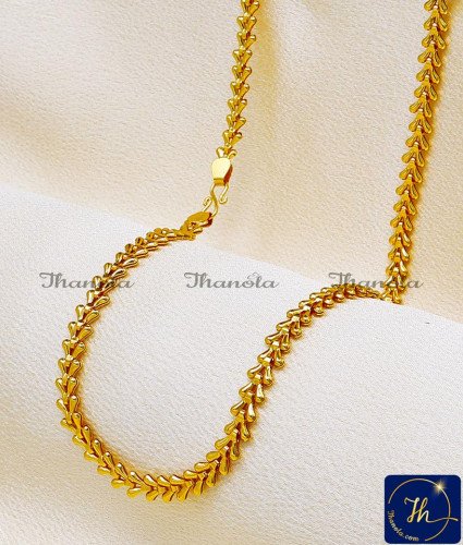 SHA1098 - 1 Gram Gold Jewellery Elegant Leaf Model Gold Chain