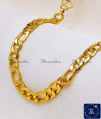 SHA1126 - Trendy Gold Plated Thick Figaro Chain Design for Men