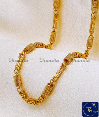 SHA1128 - One Gram Gold Fashion Jewellery Short Chain for Men