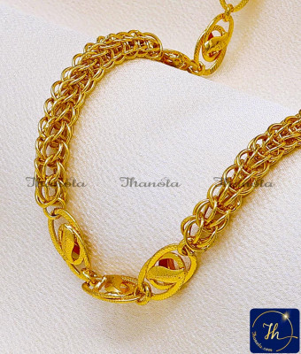 SHA1130 - Golden Edge Premium 1 Gram Gold Short Chain for Men