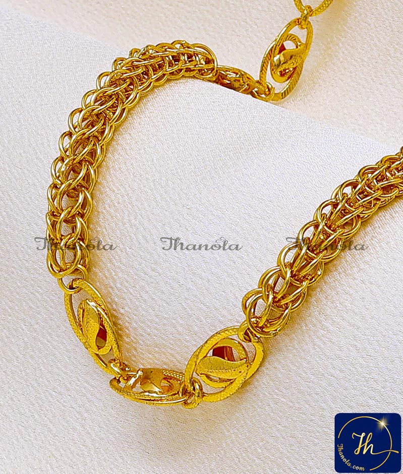 yellow gold thick short chain men