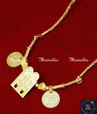 THN1011 - One Gram Gold Plated Namam Tamil Thali Chain Designs